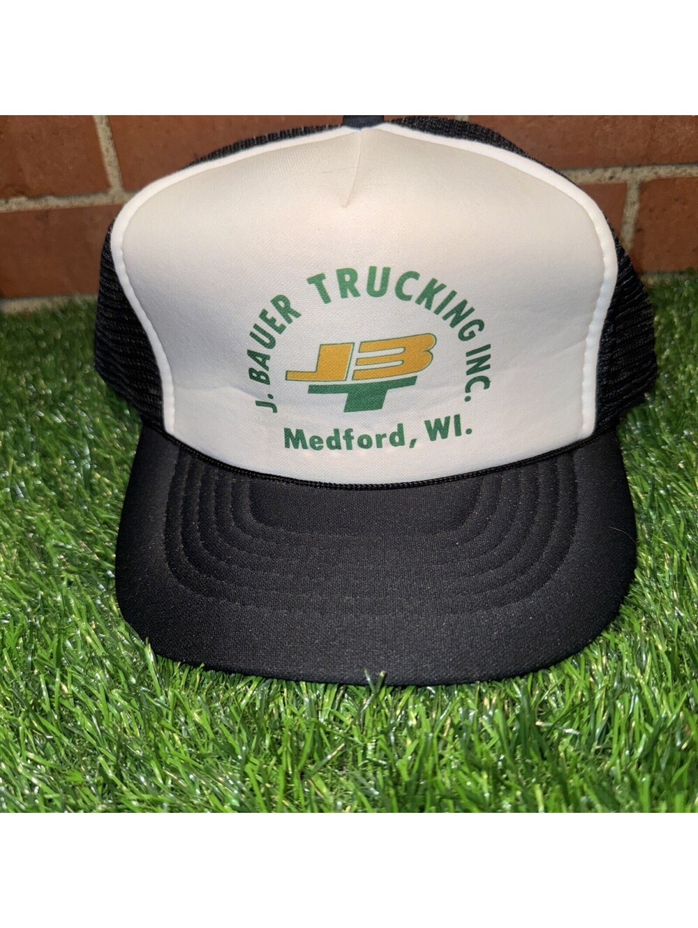 VTG NWOT J. Bauer Trucking Inc Mesh Trucker Hat SnapBack By Crown